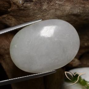Giadeite Grigio medio naturale da 38.19 ct, Ovale, Traslucido