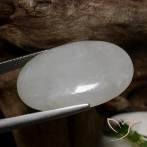 Giadeite Grigio medio naturale da 38.19 ct, Ovale, Traslucido