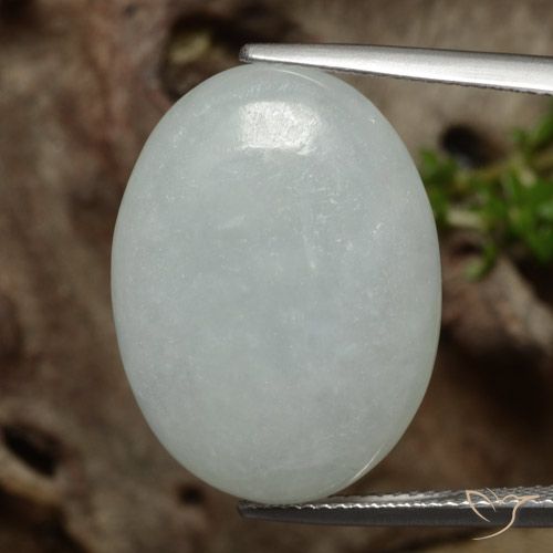 24.90ct Naturale Grigio medio Giadeite, Ovale, Traslucido