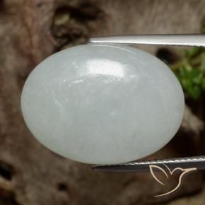 Giadeite Grigio medio naturale da 24.90 ct, Ovale, Traslucido