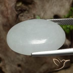 Giadeite Grigio medio naturale da 24.90 ct, Ovale, Traslucido
