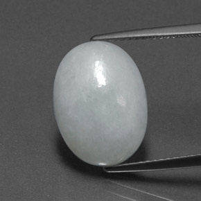 Giadeite naturale verde da 8,44 ct, taglio ovale, opaco