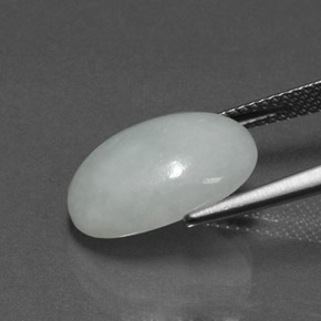 Giadeite naturale verde da 8,44 ct, taglio ovale, opaco