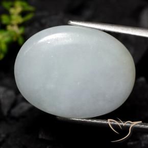 Giadeite Grigio chiaro naturale da 12.63 ct, Ovale, Traslucido