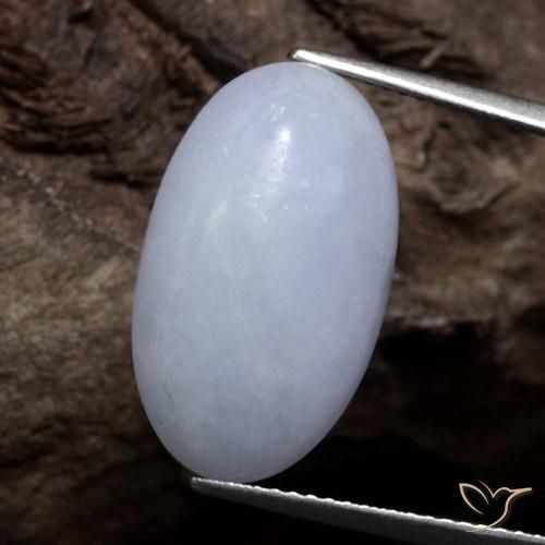 11.00ct Naturale Grigio chiaro Giadeite, Ovale, Traslucido
