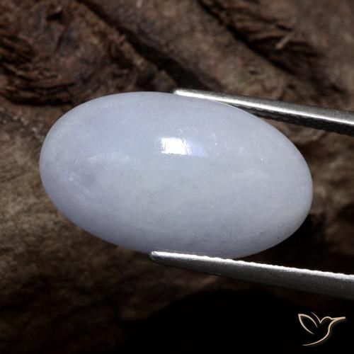 Giadeite Grigio chiaro naturale da 11.00 ct, Ovale, Traslucido