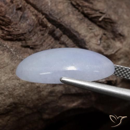 Giadeite Grigio chiaro naturale da 11.00 ct, Ovale, Traslucido