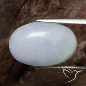Giadeite Grigio chiaro naturale da 5.14 ct, Ovale, Traslucido