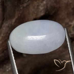 Giadeite Grigio chiaro naturale da 5.14 ct, Ovale, Traslucido