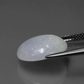 Giadeite naturale blu da 6,53 ct, taglio ovale, traslucido