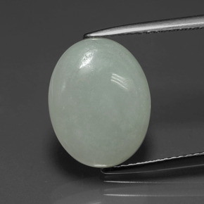 Giadeite naturale verde da 5,28 ct, taglio ovale, traslucido