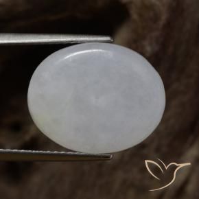 Giadeite Grigio medio naturale da 7.87 ct, Ovale, Traslucido