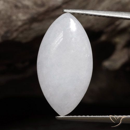 Giadeite Bianco grigio naturale da 5.25 ct, Taglio marquise, Traslucido