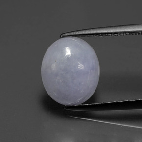 Giadeite naturale blu da 2,72 ct, taglio ovale, traslucido