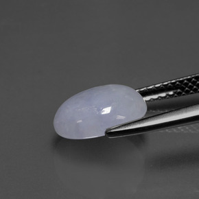 Giadeite naturale blu da 2,72 ct, taglio ovale, traslucido