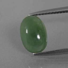 Giadeite naturale verde da 2,73 ct, taglio ovale, traslucido