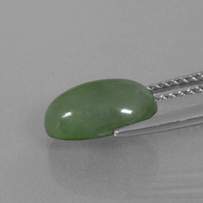 Giadeite naturale verde da 2,73 ct, taglio ovale, traslucido