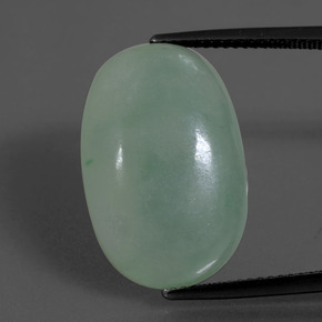 Giadeite naturale verde da 18,38 ct, taglio ovale, traslucido