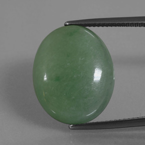 Giadeite naturale verde da 21,62 ct, taglio ovale, opaco