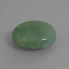 Giadeite naturale verde da 21,62 ct, taglio ovale, opaco