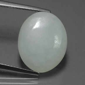 Giadeite naturale verde da 10,46 ct, taglio ovale, traslucido