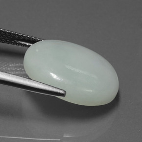 Giadeite naturale verde da 10,46 ct, taglio ovale, traslucido