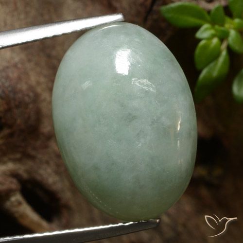 Giadeite Grigio verde naturale da 11.09 ct, Ovale, Traslucido