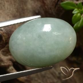Giadeite Grigio verde naturale da 11.09 ct, Ovale, Traslucido