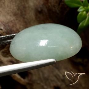 Giadeite Grigio verde naturale da 11.09 ct, Ovale, Traslucido