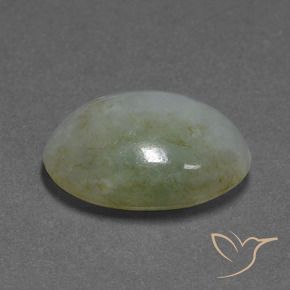 Giadeite Bianco Verde naturale da 9.86 ct, Taglio ovale, Traslucido