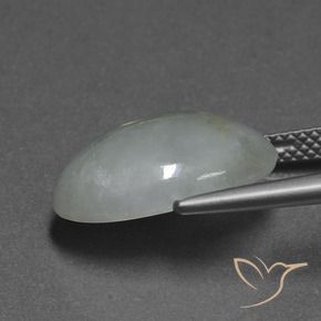 Giadeite Bianco Verde naturale da 9.86 ct, Taglio ovale, Traslucido