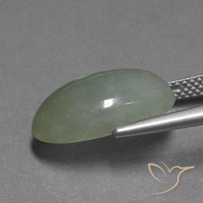 Giadeite Verde caldo naturale da 9.51 ct, Ovale, Traslucido