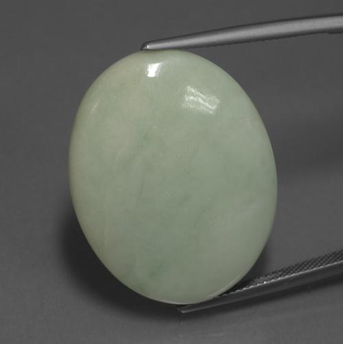 Giadeite naturale verde da 42,37 ct, taglio ovale, opaco