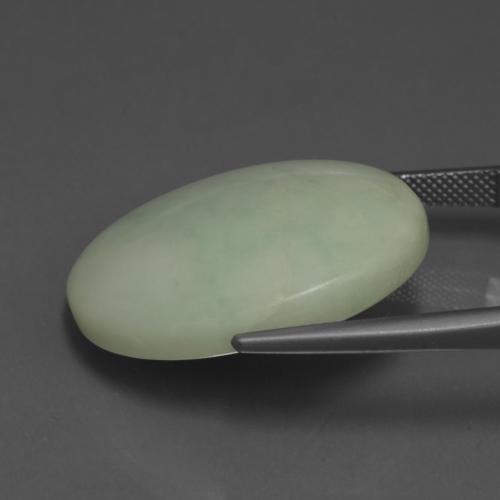 Giadeite naturale verde da 42,37 ct, taglio ovale, opaco