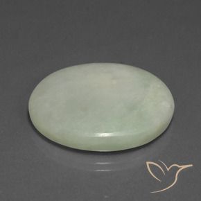 Giadeite Grigio verde naturale da 37.85 ct, Ovale, Traslucido