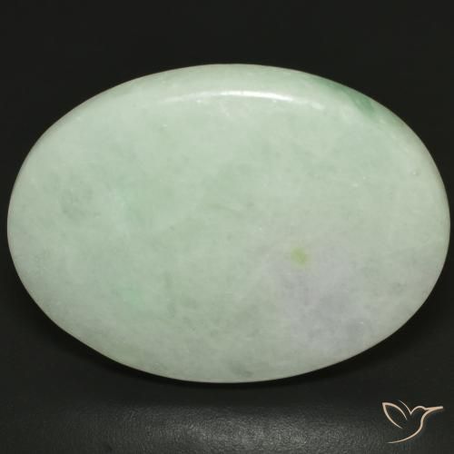 Giadeite naturale verde da 35,14 ct, taglio ovale, traslucido