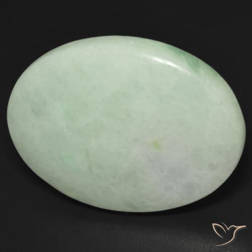 Giadeite naturale verde da 35,14 ct, taglio ovale, traslucido