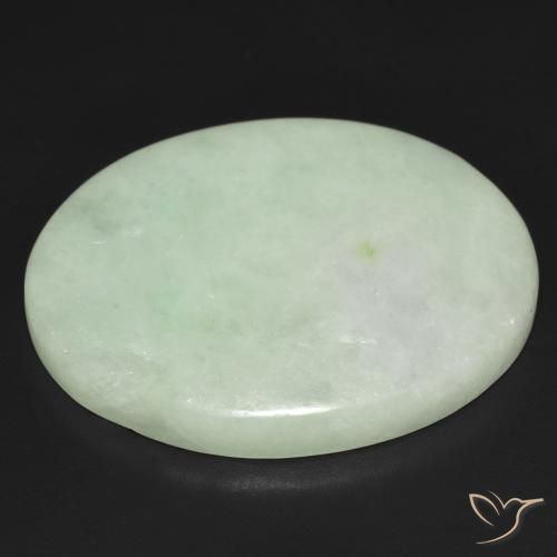 Giadeite naturale verde da 35,14 ct, taglio ovale, traslucido