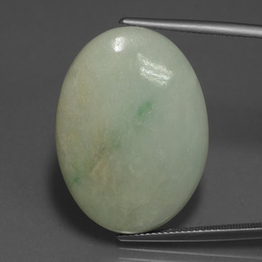 Giadeite naturale verde da 38,26 ct, taglio ovale, opaco