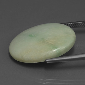 Giadeite naturale verde da 38,26 ct, taglio ovale, opaco