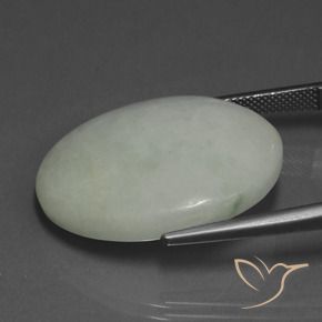Giadeite Verde medio naturale da 38.56 ct, Ovale, Traslucido