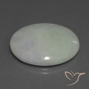 Giadeite Verde grigiastro naturale da 28.99 ct, Ovale, Traslucido