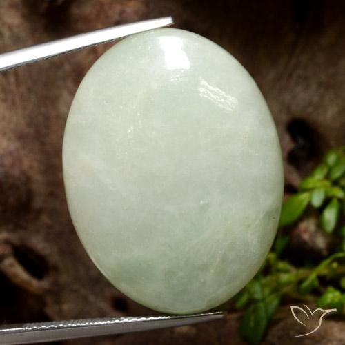 42.61ct Naturale Verde oliva Giadeite, Ovale, Traslucido