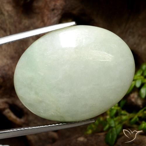 Giadeite Verde oliva naturale da 42.61 ct, Ovale, Traslucido