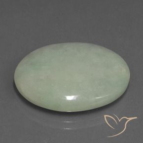 Giadeite Grigio verde naturale da 23.40 ct, Ovale, Traslucido