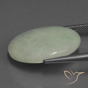 Giadeite Grigio verde naturale da 23.40 ct, Ovale, Traslucido