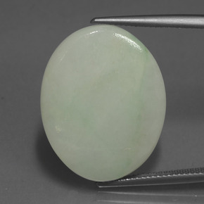 Giadeite naturale verde da 23,36 ct, taglio ovale, traslucido