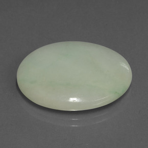 Giadeite naturale verde da 23,36 ct, taglio ovale, traslucido