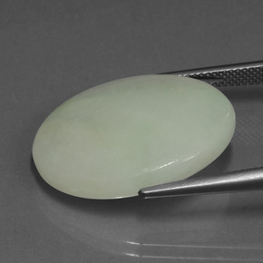 Giadeite naturale verde da 23,36 ct, taglio ovale, traslucido