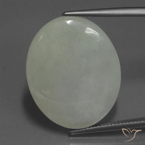 23.94ct Naturale Verde medio Giadeite, Ovale, Traslucido